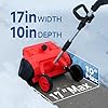 Cordless Electric Snow Shovel with Wheels, Snow Blower 17-Inch Width, 2×4.0Ah Large Battery & Quick Charger, Brushless Motor, Directional Plate, Support Wheels for Smooth Back-and-Forth Operation