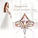 LAZLUVU Womens Stackable Rings Set Faux Pink Crystal Engagement Rings for Women with Cubic Zirconia Fashion Jewelry Size 10