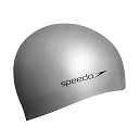 Speedo Unisex Flat Silicone Swim Cap for Men and Women - Silver gallery image