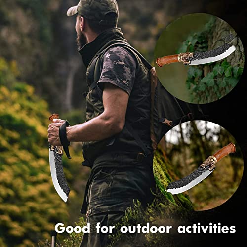 Butcher Breaking Knife Professional Boning Knives Set Hand Forged Meat Knife With Sheath German High Carbon Steel Knife For Kitchen, Camping, Outdoors #TOP2