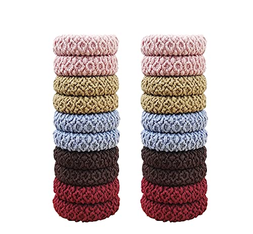 Hair Ties for Thick Hair 20pcs Cotton Hair Bands Thick Hair Ties for Girls Ponytail Holders for Thick Heavy and Curly Hair