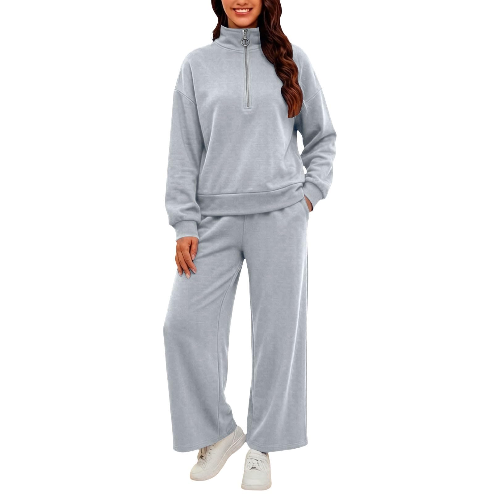 Tuta Da Donna Eleganti Cotone Felpa Manica Lunga E Pantaloni Lunghi