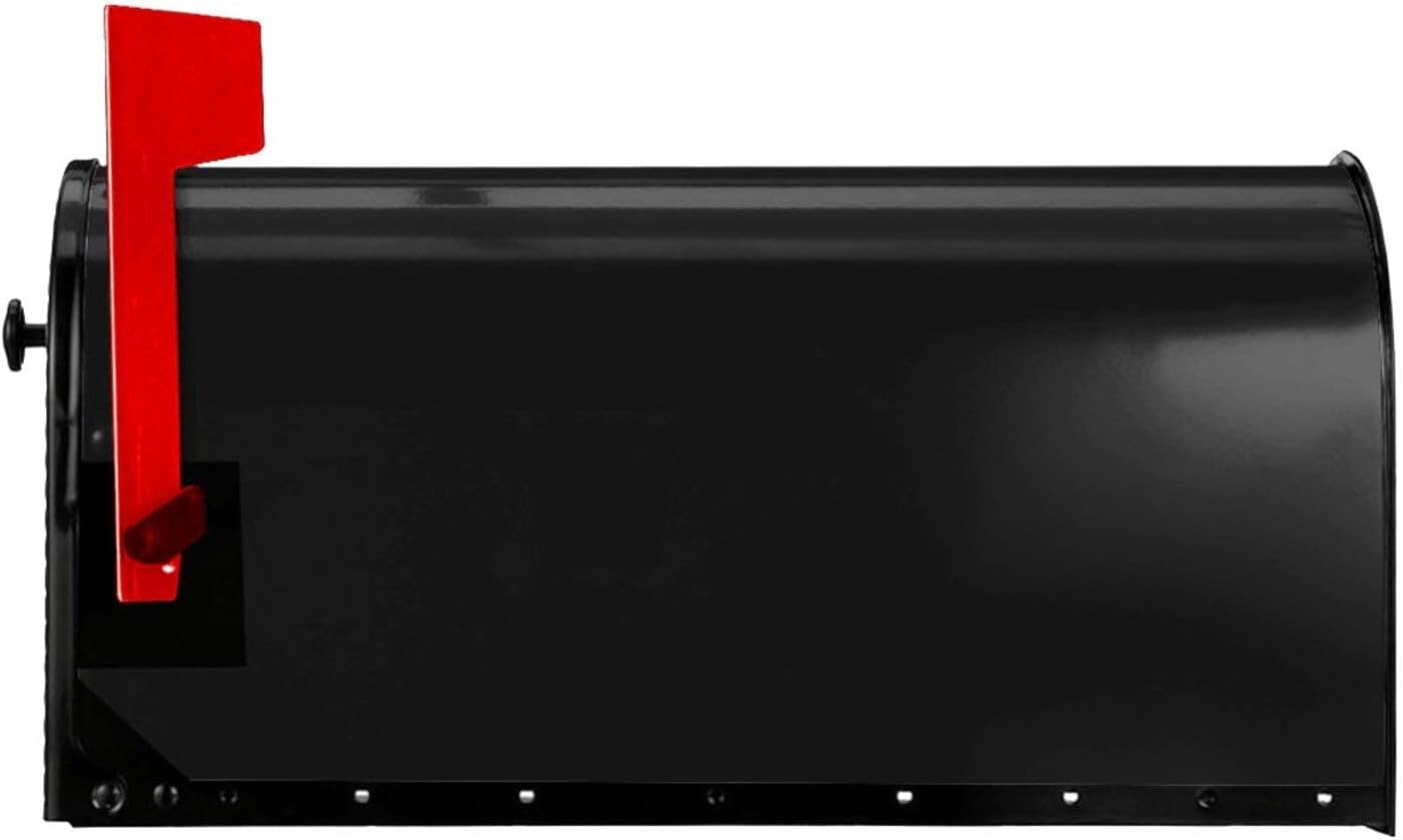 Matte Black Print Magnetic Mailbox Cover - Decorative Seasonal Outdoor Mailbox Wrap Mailbox Accessory for Standard & Large US Mailboxes (21×18 in / 25.5×21in)