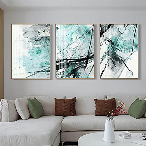 Triptyque grand format pour habiller un grand mur de salon design moderne 3 toiles