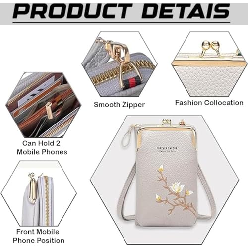 Women Sling Cross-Body Wallet with Mobile Cell Phone Holder,Cellphone Crossbody Purse,Crossbody Bags for Women Travel3