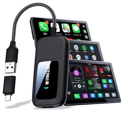GETPAIRR Go 2.0 CXCarPlay/Android Auto A_v^[ 3 in 1 Ɨ^Android 12VXe 4GB RAM + 32GB ROM Wi-Fi6Ή YouTube掋\ FOTAAbvO[h