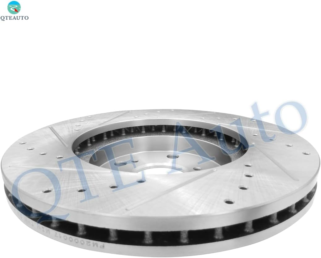 PM Auto Set of 4 Front 26mm-Rear 282mm Drilled Slotted Brake Disc Rotors Replacement For 1999-2008 Acura TL