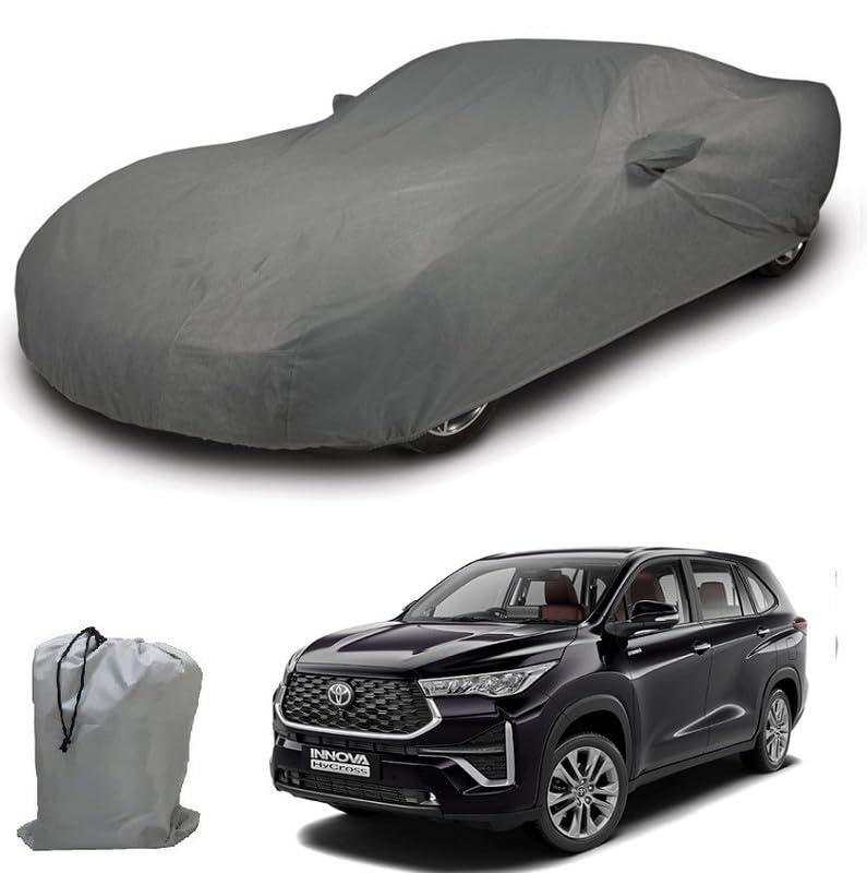 Image of ARCUATE Triple Layer Custom fit Car Body Cover for Toyota innova Hycross |Top Layer Dustrproof | Middle Layer Waterproof | Bottom Layer Scratch Protection | Outdoor Indoor Fabric