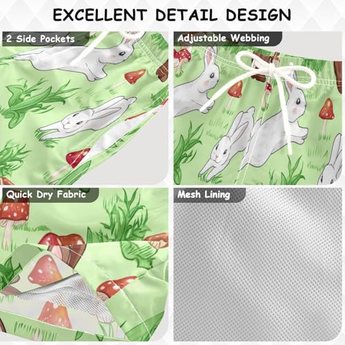 Boys Beach Shorts, Toddler Swimming Trunks 2t, Lawn Rabbit Green3