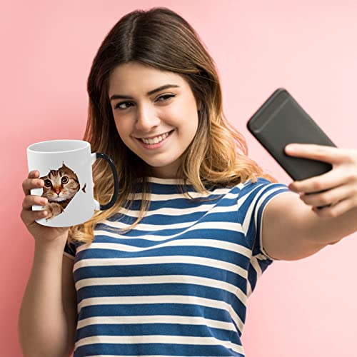 Caliamary Heat Changing Mug, Funny Cat Heat Changing Ceramic Coffee Mug, 11 Oz Heat Sensitive Color Changing Coffee Mug Cup, Cute Xmas Gift Mug For Women Men Kids (Cat) #TOP5