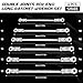 DISEN Double Jointed Extra Long Flex Head Ratchet Wrench Set, 6 PCS Metric 8-19mm Box End Ratcheting Wrench with a Magnetic Pickup Tool Kit, 72-Teeth, Cr-V Steel,12 Point Combination Wrench set