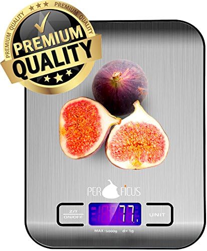 PERFICUS Digital Kitchen Scale - 11lb Capacity - 0.01 oz Precision - Modern Stainless Steel Design - Tare Function - 4 Measurement Units - Compact & Lightweight - Batteries Included