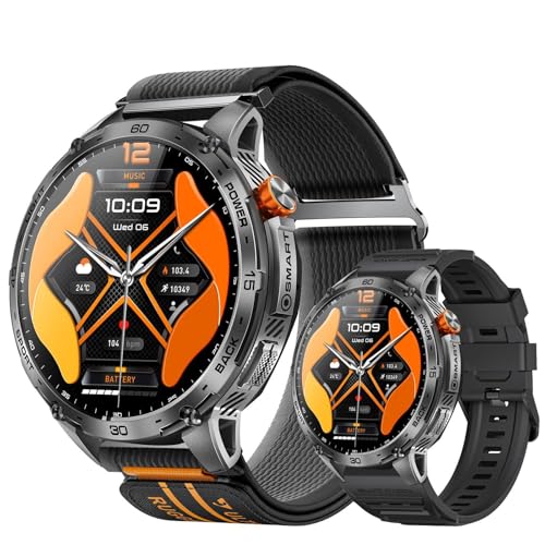 LIGE Reloj Inteligente Hombre con Linterna, 1.75