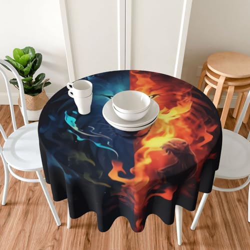 Nappe loup et feu 60 pouces imprimée pour table de restaurant - 8