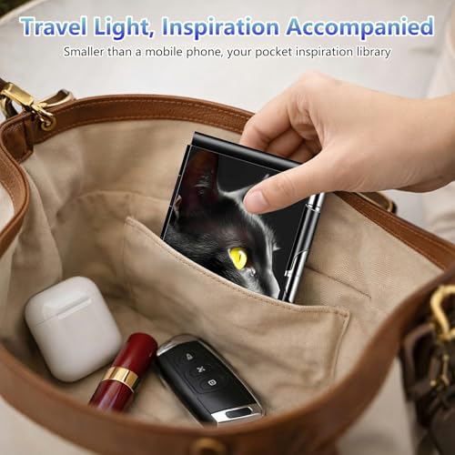 Small notebook metal flip memo pad holder pocket notebook cover black cat 3