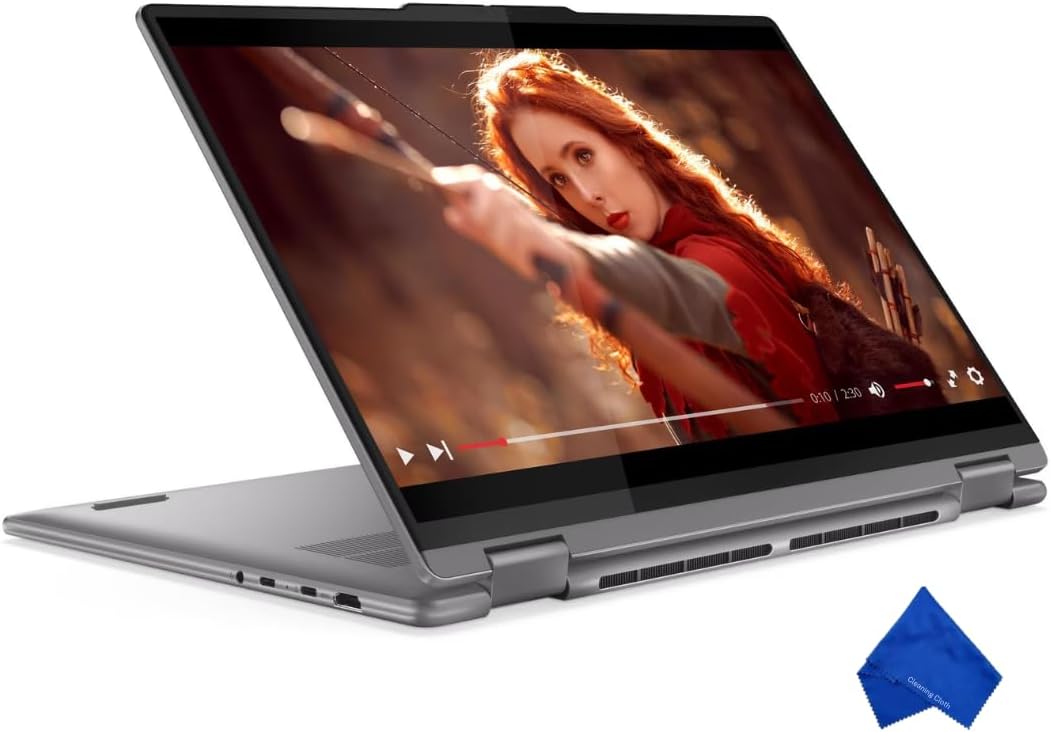 Lenovo Yoga 7 2-in-1 16" WUXGA Touchscreen Laptop - AMD Ryzen 7 8840HS, 16GB RAM, 512GB SSD, Windows 11, Latest Model (with Microfiber Cloth) - Arctic Gray (83DM0006US)