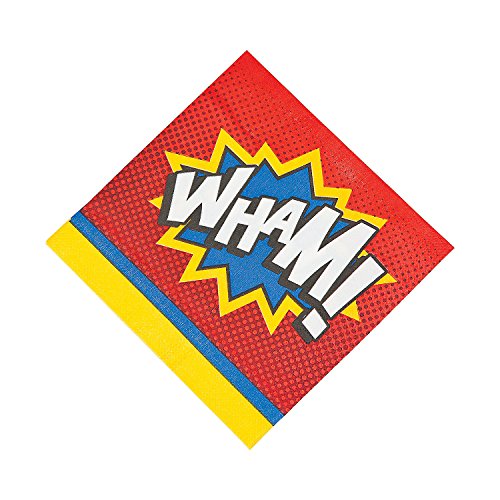 Fun Express Superhero Lunch Napkins For Birthday - Party Supplies - Print Tableware - Print Napkins - Birthday - 16 Pieces #TOP21