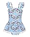 Party Chili Costume da Bagno per Ragazza Intero Costume da Bagno Unicorno Protezione UV Bikini a Sirena Bambini Spiaggia Estate Sport Piscina (5-6 Anni, Azzurro)