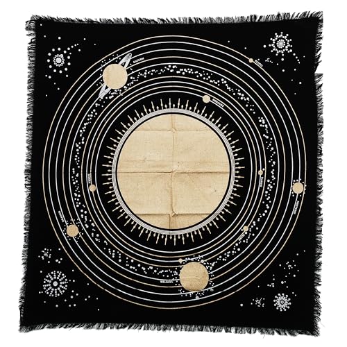 Indian Consigners Altar Solar System Sun, Star & Moon Universe Premium Witchcraft Alter Tarot Spread Top Cloth Wicca Square Spiritual 36 by 36 Sacred (Solar System)