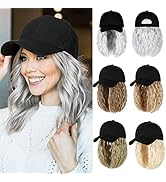 Amazon.com : Lansigreen Baseball Cap with Hair Extensions Hat Wig