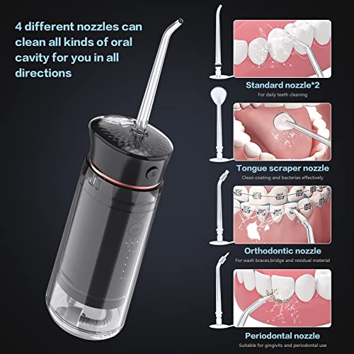 Voraiya Portable Water Flosser-Ipx7 Waterproof, Water Picks For Teeth Cleaning With 5 Pressure Modes, Power Dental Flossers Cordless, Rechargeable Water Flosser For Teeth With 5 Jet Tips #TOP1