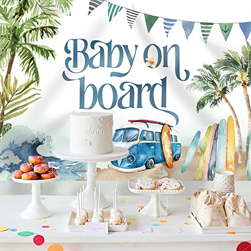 Fondo Fotográfico Baby Shower Tema Surf 7x5 pies miniatura 4
