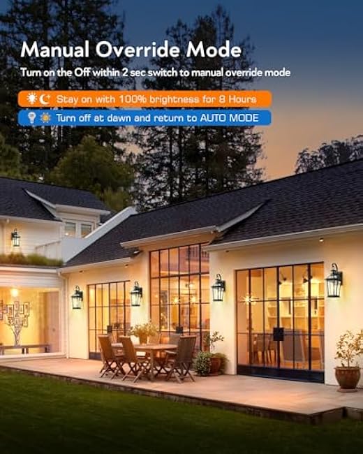 VIANIS Motion Sensor Outdoor Wall Lights, Dusk to Dawn Exterior Light Fixture Wall Mount for House Front Porch Light, Black Anti-Rust Aluminium Modern Outdoor Wall Sconce Lantern for Garage 2 Pack