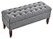Pulaski Hinged Top Button Tufted Bed Heathered Grey, 41.50