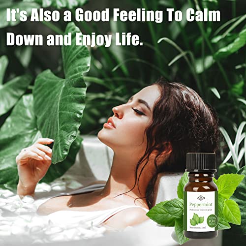 Crakal Essential Oils Set Top 20 Organic Gift Set Oils For Diffusers,Humidifiers,Massages,Aromatherapy,Candle Making-Lavender,Eucalyptus,Peppermint,Tea Tree,Lemongrass(10Ml) #TOP1