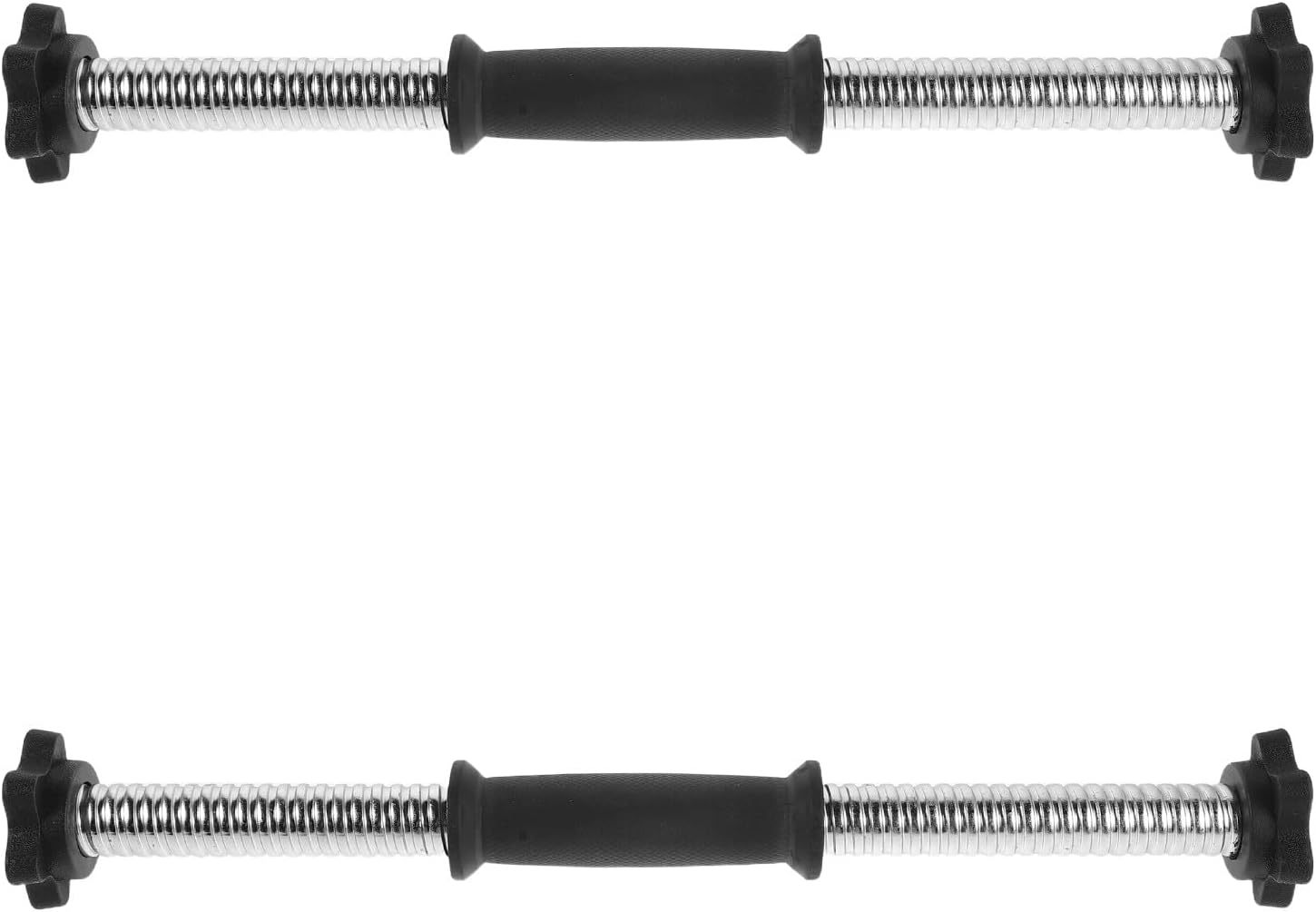 2PCS Threaded Dumbbell Bar Handle - 13.8'' Adjustable Dumbbell Connector Rod with Spinlock Collars for 1 Inch Weight Plates - Anti-Slip Grips Accessories for Bodybuilding