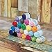 Wextile 24 Assorted Colors Acrylic Yarn Skeins Bonbons with 7 E-Books - Total of 525 Yards Craft Yarn for Knitting and Crochet Perfect for Any Knitting and Crochet Mini Project