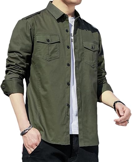 Oversized Nylon Military Shirt stein Oversized Nylon Military Shirt