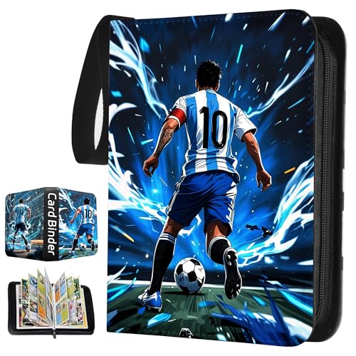 Soccer Sports Card Binder 4-Pocket: Trading Cards Holder -