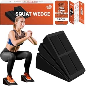 Slant Board Squat Wedge block Calf Stretcher Incline Board 3 pcs with 5 Adjustable Angle for Workout, Therapy, Gym & Home Exercise, Anti Slip rubber Included Top & Bottom Easy to Use better Stability