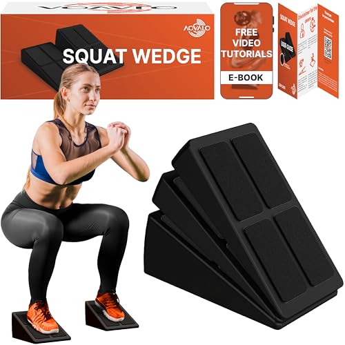 Slant Board Squat Wedge block Calf Stretcher Incline Board 3 pcs with 5 Adjustable Angle for Workout, Therapy, Gym & Home Exercise, Anti Slip rubber Included Top & Bottom Easy to Use better Stability