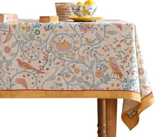 Image of ishro home Premium Table Cloth 6 Seater | Dining Table Cover | Love at First Sight Cloth 4-6 Seater | Luxury Fabric | Machine Washable | Non-Fading | Stain-Resistant | (Dilruba, 56 x 90 inches)