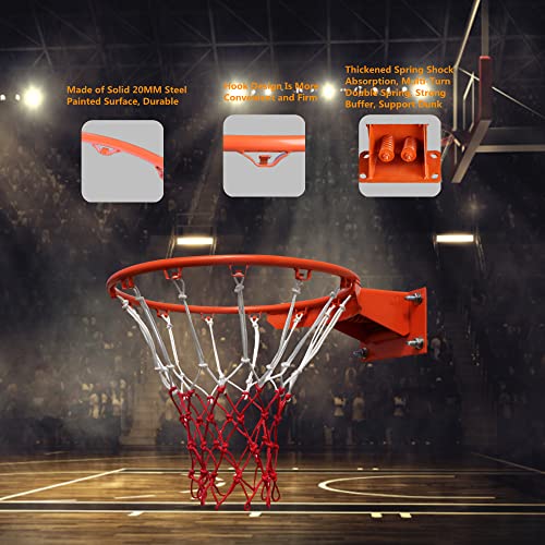 Basketball Rim Replacement, Double Spring Reinforced Heavy Duty Breakaway Wall Mounted Basketball Rim 18In Outdoor And Indoor Can Dunk #TOP1