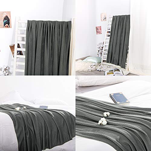 Image of NTBAY Rayon Derived from Bamboo Knit Throw Blanket, 51 x 67, Dark Grey