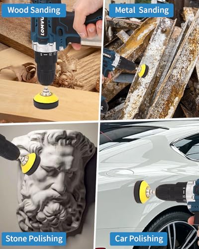 240 Stück Schleifblüten, 50mm 2 Zoll Schleifpapier Polierpad, Schleifscheiben Klett, Polierschwämme, Körnung 80 120 180 240 320 400 600 800 1000 1500 2000 3000 für Metall Spiegel Schmuck Polieren