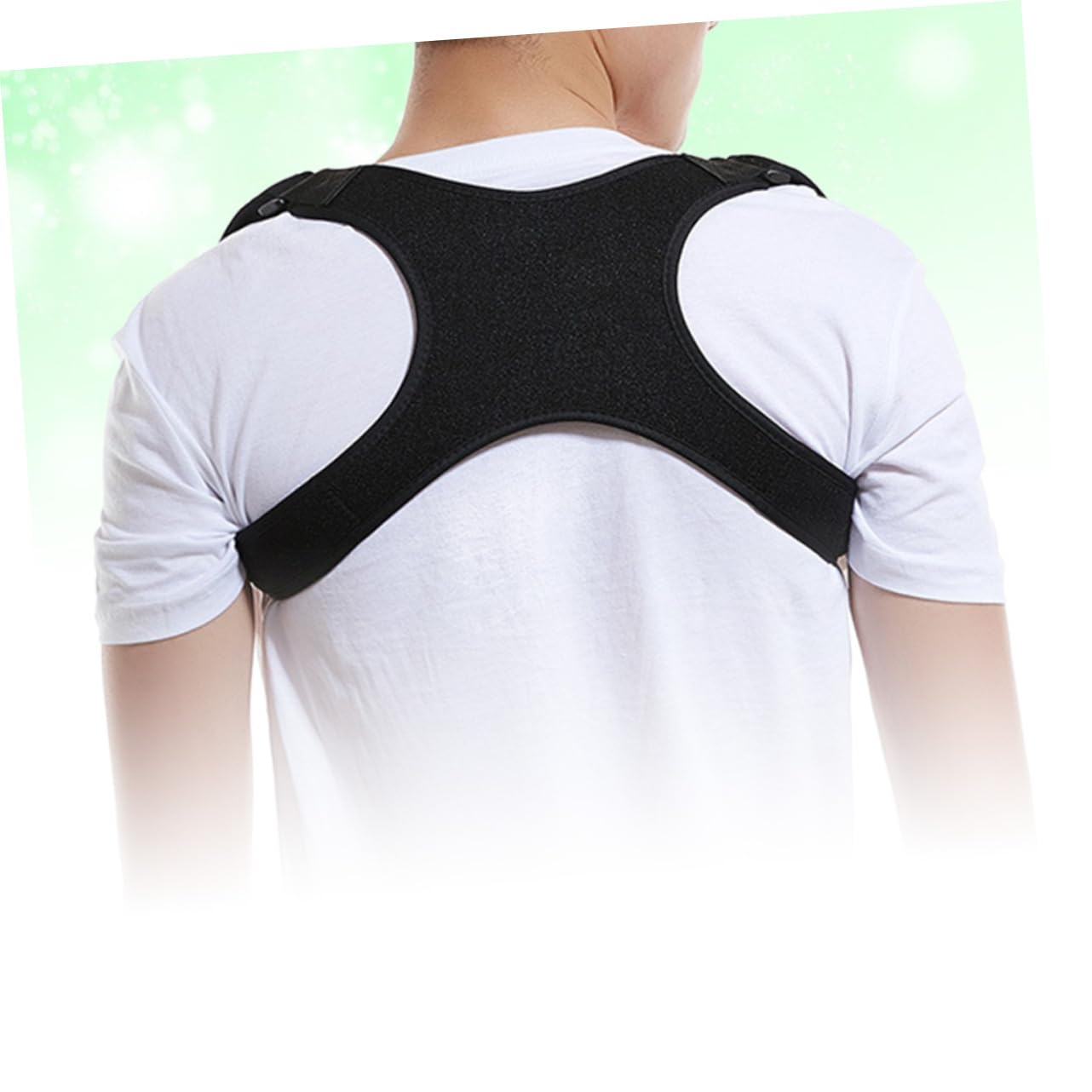 Gogogmee 1pc Sitting Posture Belt Shoulder Belt Humpback Invisible Posture Belt Black