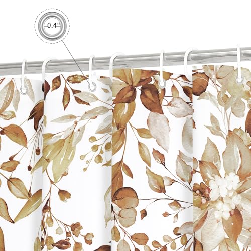Gibelle Brown Eucalyptus Shower Curtain, Watercolor Floral Print, 36x72 by Gibelle - Used condition - Image 4