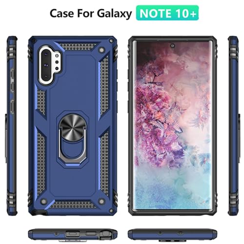 Coque Samsung Galaxy Note 10 Plus avec protège-écran et anneau bleu