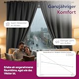 BEAUTEX Verdunkelungsgardine mit Kräuselband U-Band, Blackout Vorhang Blickdicht abdunkelnd, Größe und Farbe wählbar (Breite: 300 cm, Höhe: 245 cm, Dunkelgrau)