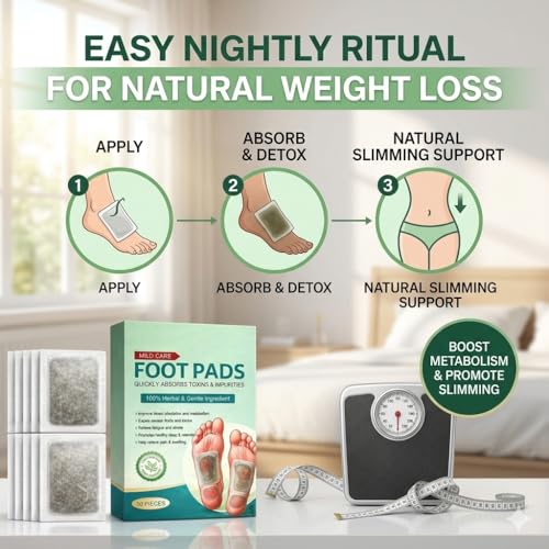 Image of Detox Foot Pads For Weight loss (PACK OF 6), Natural Ingredients for Sleep Aid Pain Relief, Toxin Removal with Bamboo Vinegar and Acupoint Micro-Massage Technology Foot Peel off Mask (PACK OF 6)