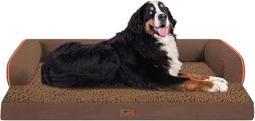 Miniatura 110 de Cama ortopédica extra grande para perros impermeable: cama de espuma viscoelástica para perros XL y extra grandes, sofá sofá, lavable con funda Azul