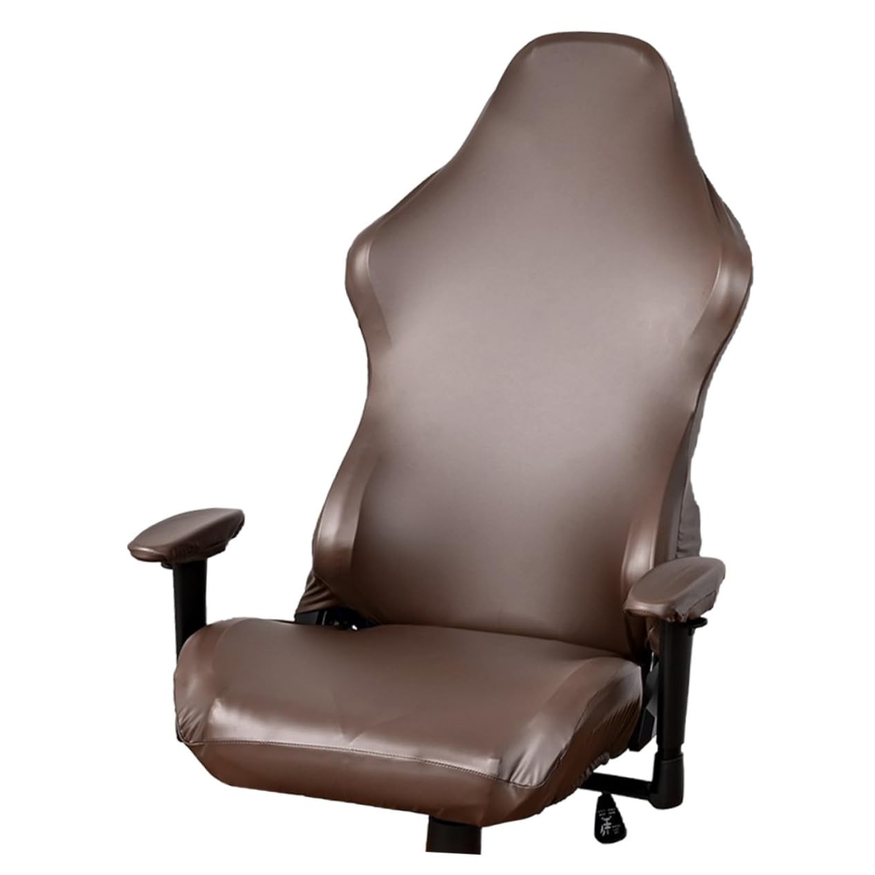 Housse de Chaise Gaming PU Élastique Lavable Protection Complète Rayures Amovible et Antidérapante Compatible Fauteuil Bureau et Salle Informatique Foncé