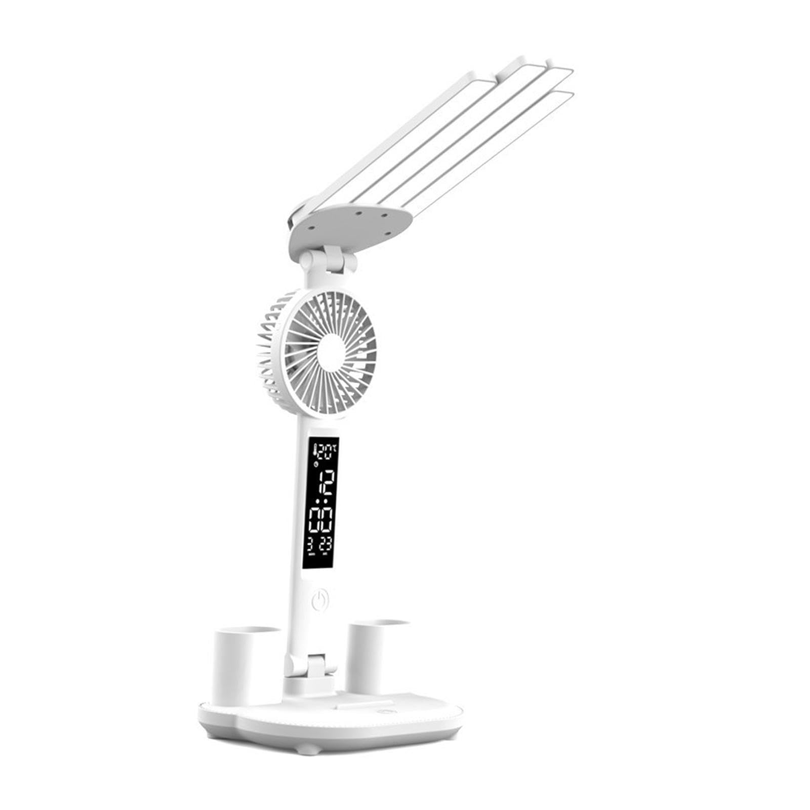 Sharplace Reading Light Table Lamp Decor Practical Eye Protection Foldable with Fan with Pen Holder Multiuse Bedside Light Study Light