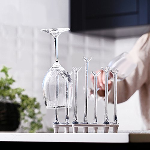 Marbrasse Rejilla de Secado de Tazas retráctil, Dranier de Secado de Bebidas para Platos de Botellas de Vidrio Árbol de Taza de plástico con Fondo Antideslizante para encimera de Cocina