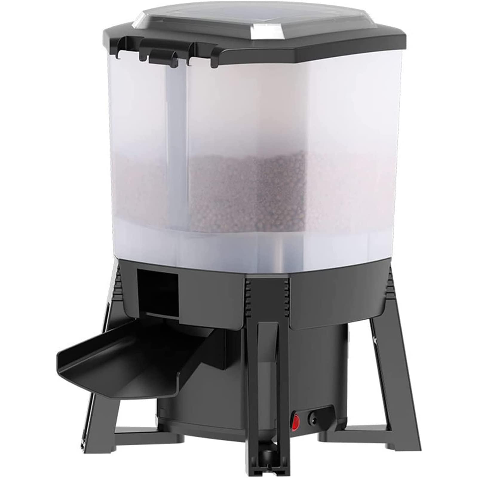 Mangiatoia Solare Automatica for Pesci, Dispenser Programmabile for Mangime for Pesci da Laghetto, Timer e Display LCD, Grande Capacità 6 Litri, Design di Alimentazione Dispersa a 120°, for Stagno