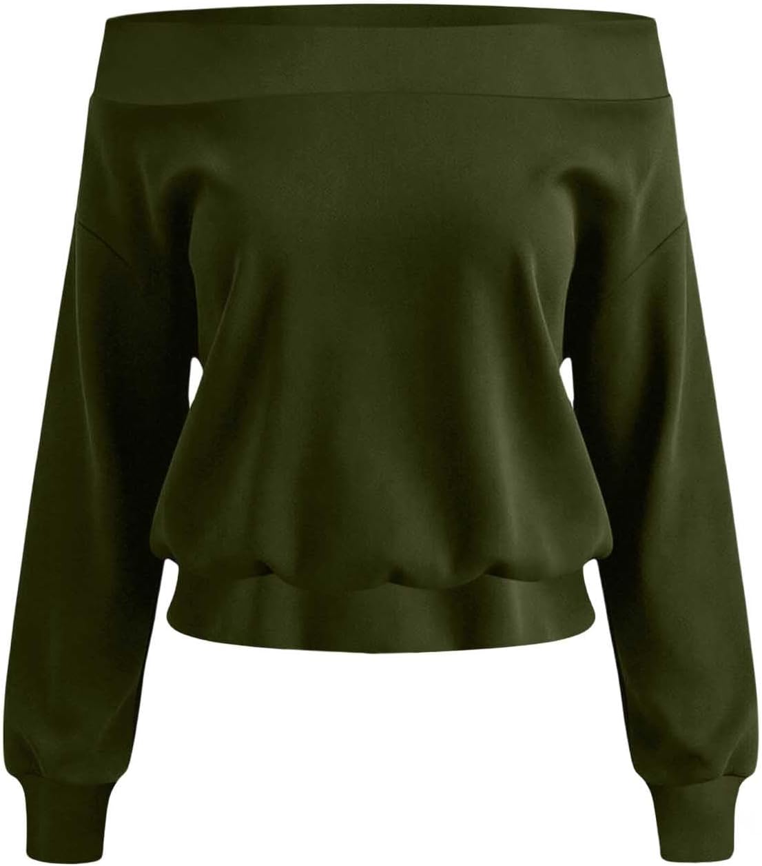 Oplxuo Womens Off Shoulder Sweatshirt Drop Shoulder Oversized Long Sleeve Cropped Pullover Top Y2K Crop Tops
